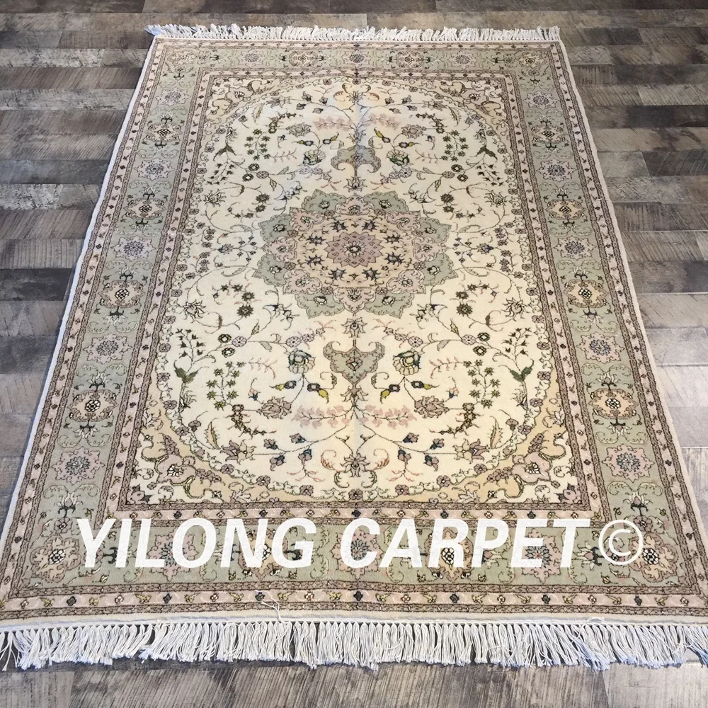 Yilong 4'x6' дизайн цветы ручной работы, восточные прочный ковры шерстяной ковер из шелка для продажи(WY2048S4x6