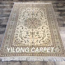 Yilong 4'x6' дизайн цветы ручной работы, восточные прочный ковры шерстяной ковер из шелка для продажи(WY2048S4x6