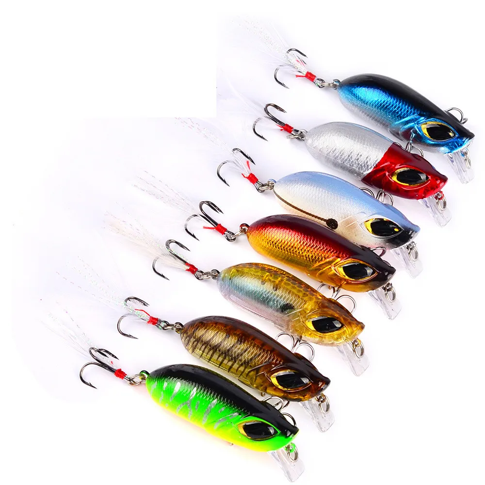 Fishing Lures 5.5cm Plastic Hard Bass Baits 7 Colors Minnow Lures Soft Lures For Fishing Rod Box Crankbait Feeder #4S03