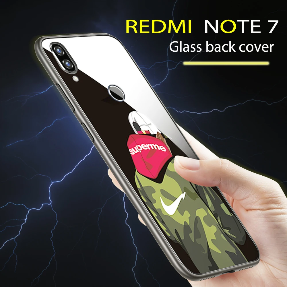 Lu mi nous стеклянный чехол для телефона Red Note 7 Xiaomi 9 Se задний жесткий 3 Чехол простой