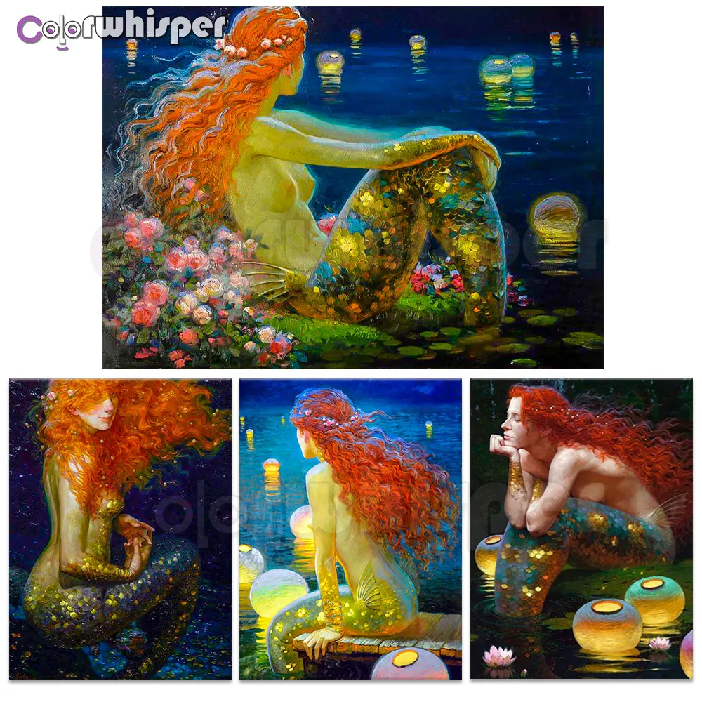 

Diamond Painting Full Square/ Round Mermaid princess Flowers Pearl Daimond Painting Rhinestone Embroidery Cross Stitch Art 666DP