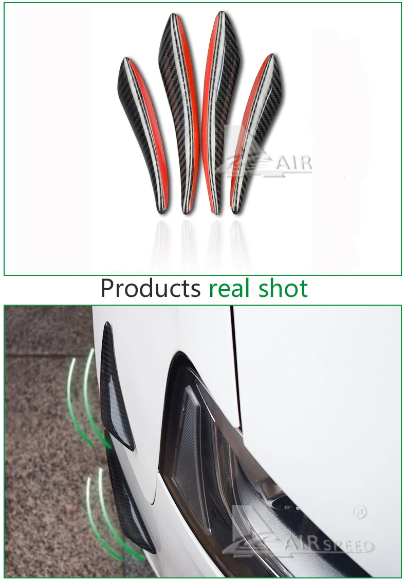 Airspeed for BMW E46 E39 E60 E90 F30 E36 F10 X5 F80 Carbon Fiber Front Bumper Blade Air Spoiler Mouldings Decoration Side Fender (5)