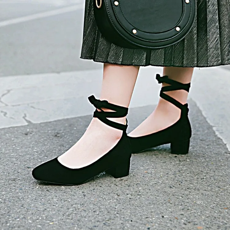 

Big Size 9 10 11 12 ladies high heels women shoes woman pumps Ankle strap Roman shoes