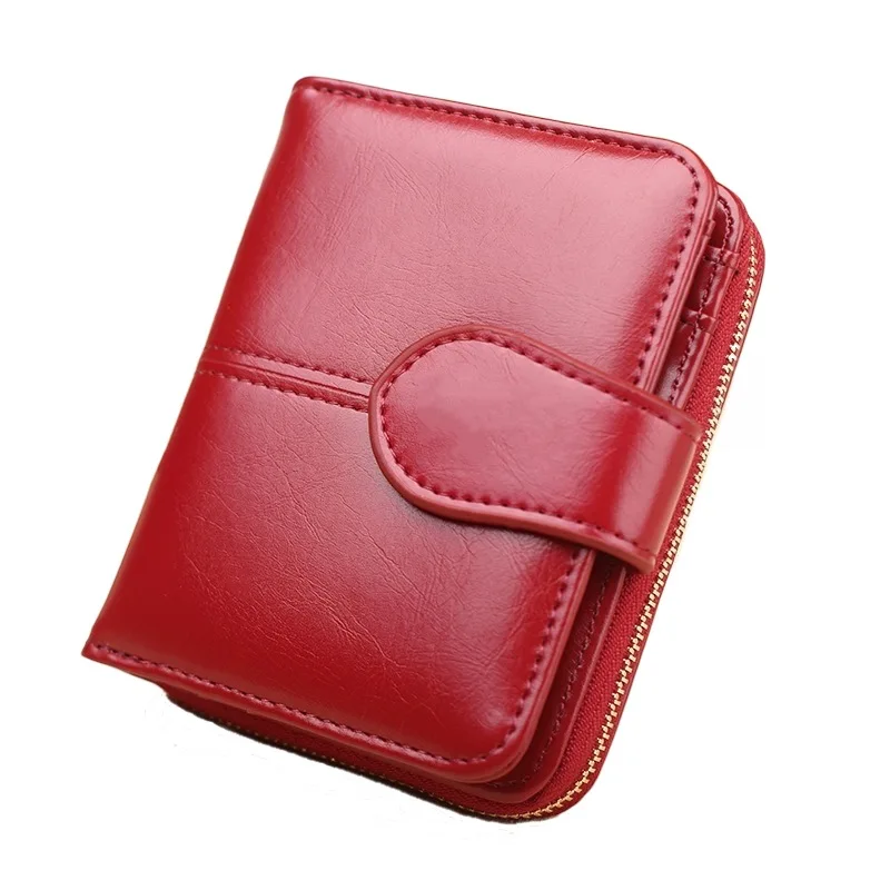 

qinwa 2019 Women Clutch PU Wallet Female short Wallet man's Zipper Purse Strap Money Bag Purse Lady Small Coin Purses