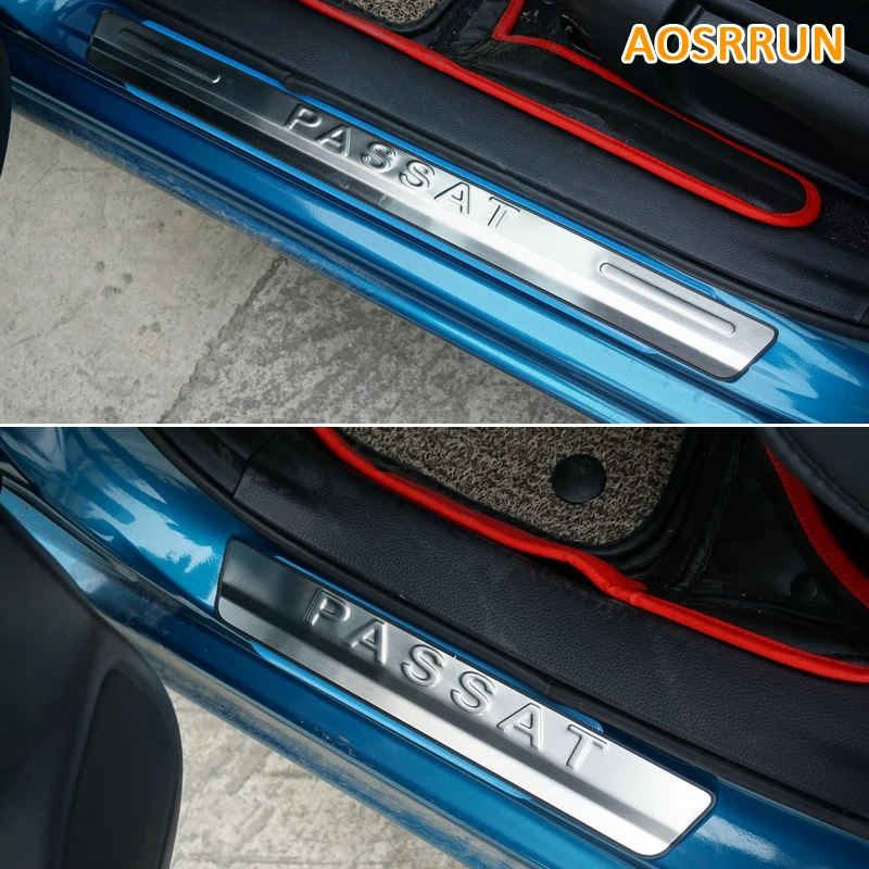 Goedkoop AOSRRUN Gratis Verzending rvs dorpel instaplijsten 4 stks set Auto accessoires Voor VW Volkswagen Passat B5 Auto Styling