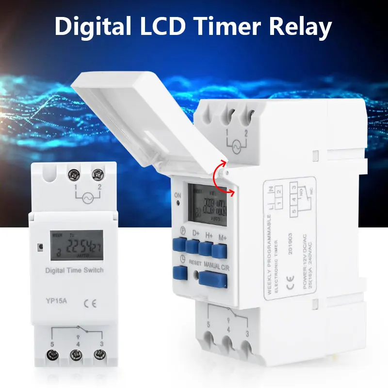 

DIN Programmable Smart Weekly Rail Timer for Save Power Home Improvement for Time Relay Switch Socket Switch Timer Switch