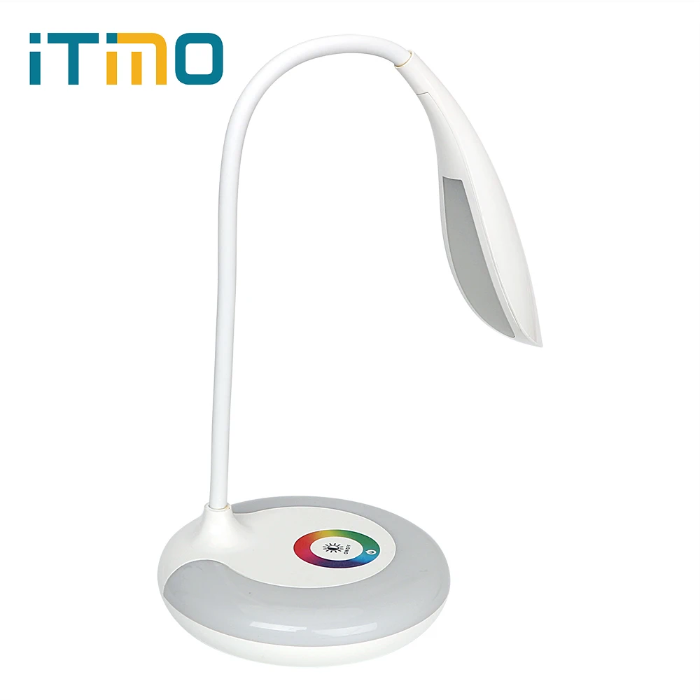 Online ITimo recargable USB carga Flexible libro de lectura lámpara de mesa recargable luz táctil LED lámpara de escritorio regulable