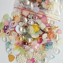 50/200 stücke Zufällig 4-20mm Halb Runde Perlen Seastar Bogen Rose Strass Flache Rückseite Perlen Perle Lose Perlen edelstein