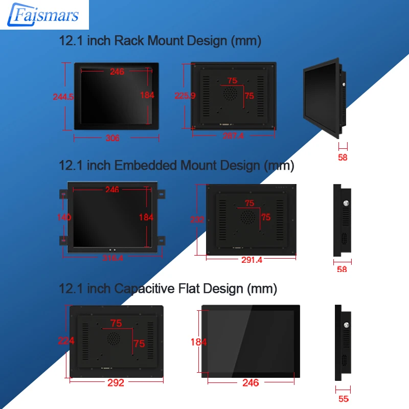 Faismars OEM ODM моноблок ПК intel I3 4025U двухъядерный 12 1 дюймовый резистивный/емкостный