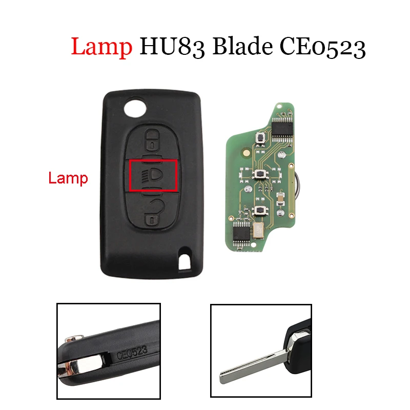 

3 Buttons CE0523 ASK HU83 Remote Key for CITROEN Berlingo C5 C4 C3 C2 Picasso for PEUGEOT Car Partner 807 407 308 307 207