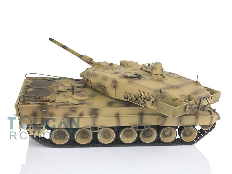 

1/16 Scale Henglong Desert Yellow German Leopard2A6 RC RTR Tank Metal Tracks 360 Degrees Turret 3889