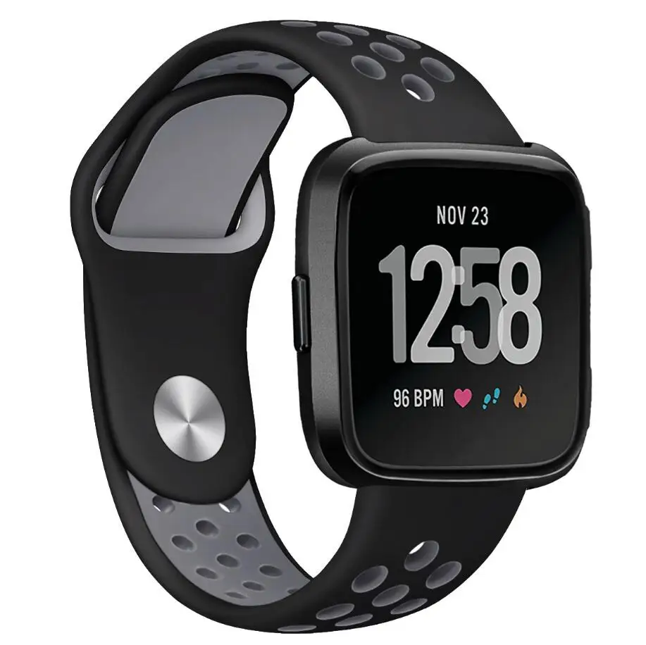 KINGBEIKE Fashion Nike Sport Silicone Band for Fitbit Versa Replacement Watchbands Belt Wristwatch Bracelet Strap Uniform Size