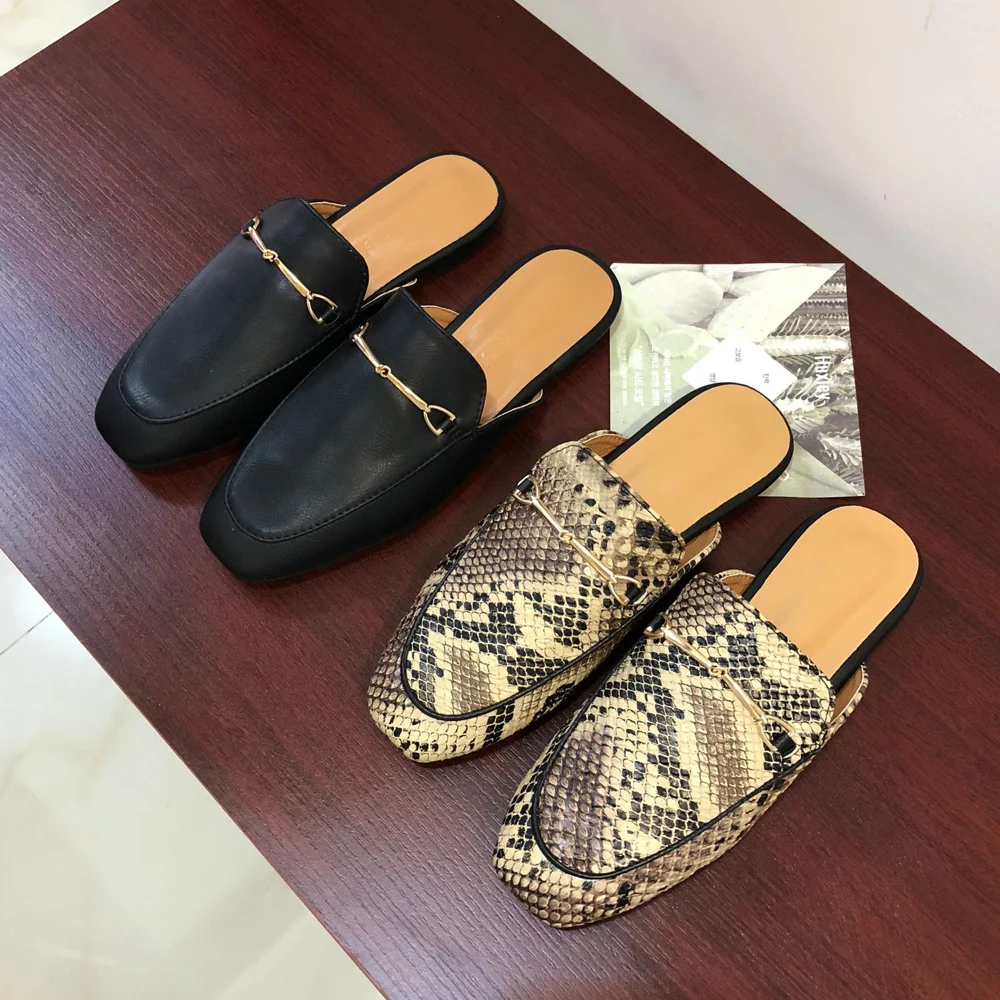 New Outside Slippers for Spring 2009 Square Head Flat Bottom Muller Shoes with Half Slippers