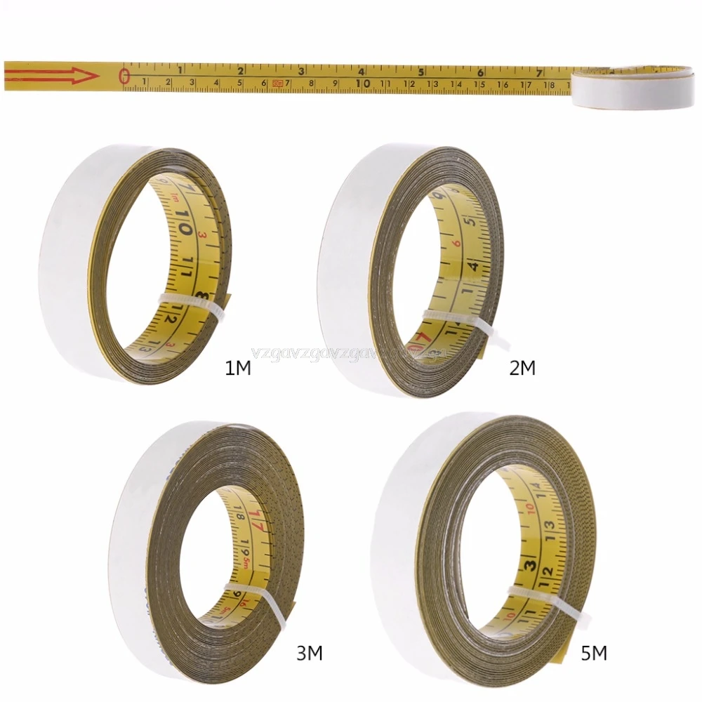 Дюймов и Метрическая самоклеящаяся лента измерительная стальная торцовочная пила весы направляющая для резки линейка для маршрутизатора