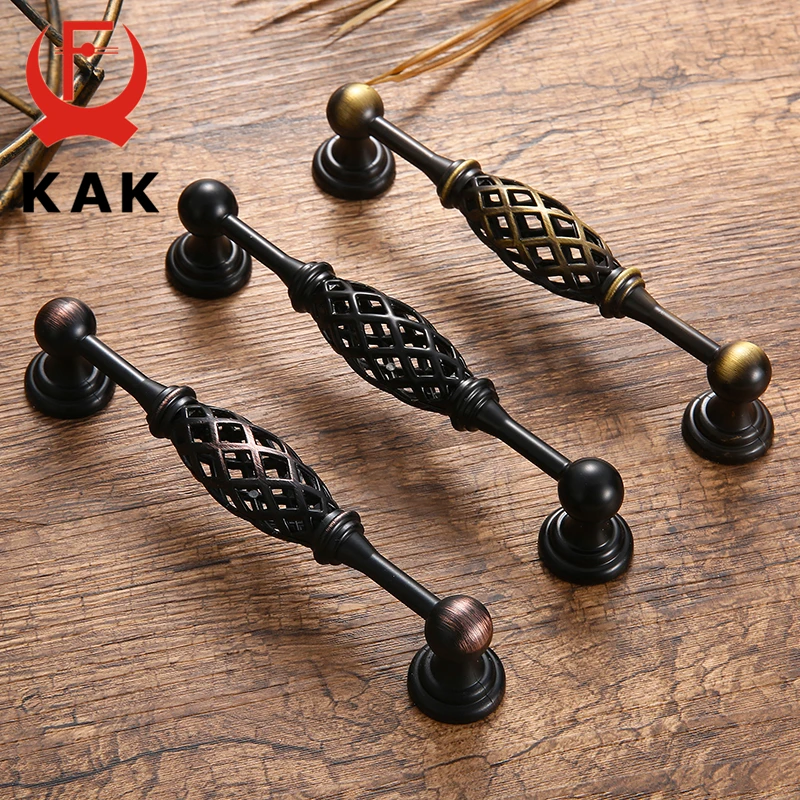 KAK винтажные вертикальные ручки ажурные клетки для птиц Шкафчики шкафа дверные