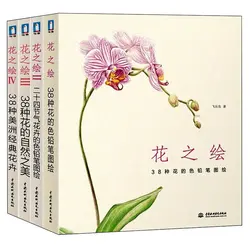 Livre de dessin de fleurs chinoises, nouveau, crayon de couleur, peinture, tutoriel, manuels pour débutants par Feile Bird, ensemble de 4 livres 