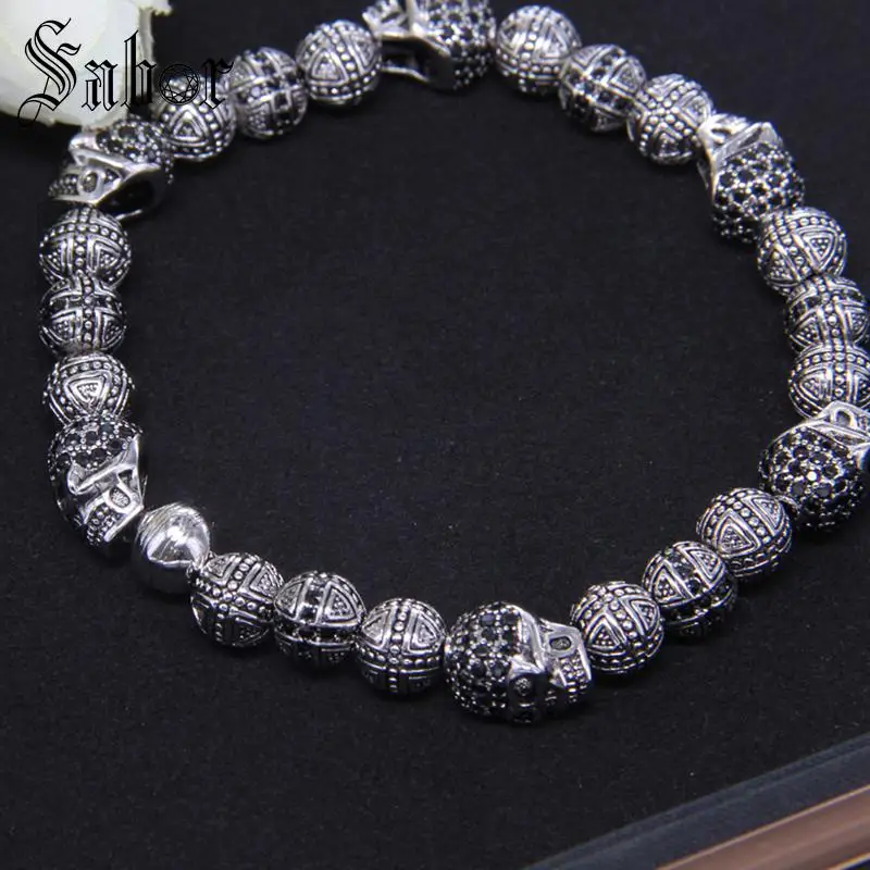 Эластичный браслет из бусин Skulls & Cross Hero от Rebel Rock Style европейские модные ювелирные