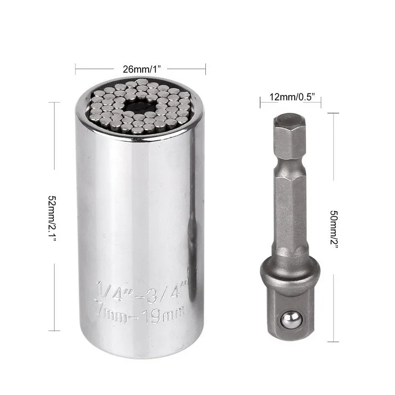 5 Multi-function Ratchet 7-19mm Drill Adapter Professional Grade Universal Socket Wrench Universal Socket Adapter (Socket Adapter)