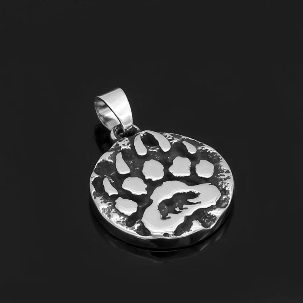 Нержавеющая сталь скандинавский Викинг амулет Руна маленький медведь лапа ожерелье с valknut подарочный пакет