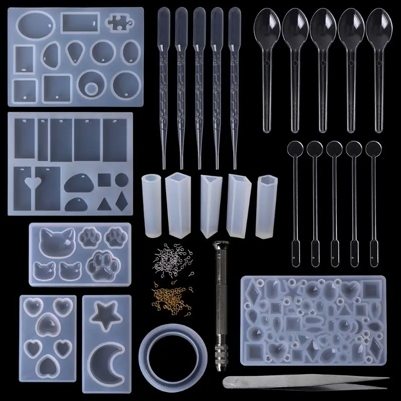 

1 Set Epoxy Resin Kit DIY Jewelry Casting Tools Silicone Mold Handmade Necklace Pendant Bangle Gifts Creative Accessories