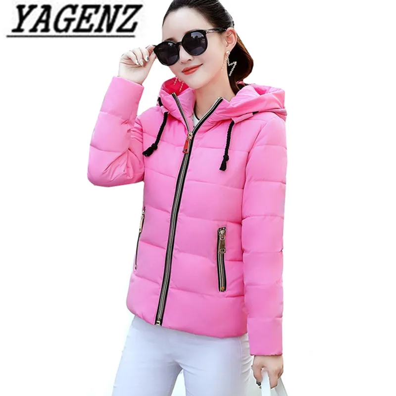 2018 Winter Jacket women Plus Size Womens Parkas Warm Outerwear solid hooded Coats Short Female Slim Cotton padded Casual tops