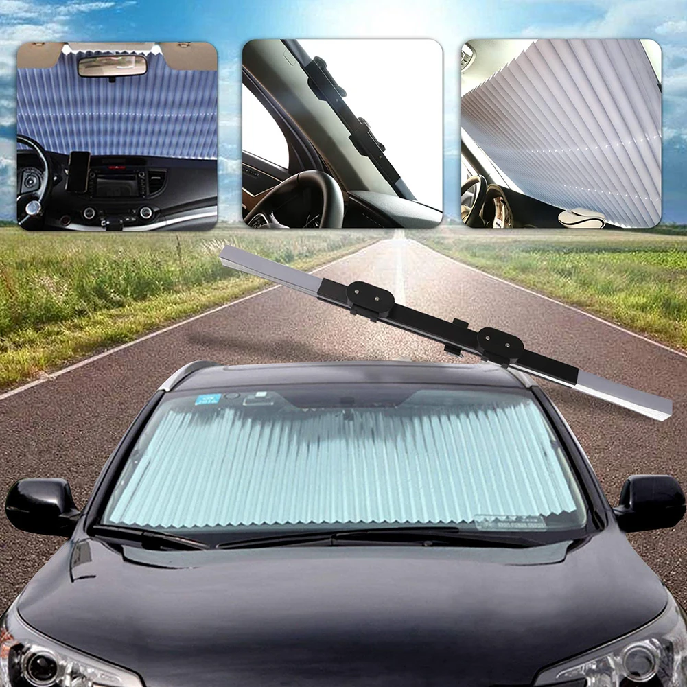 

46cm Universal Car Retractable Windshield Sunshade Auto Sun Shade Cover for Most car Trucks SUV UV Protection Front Windows