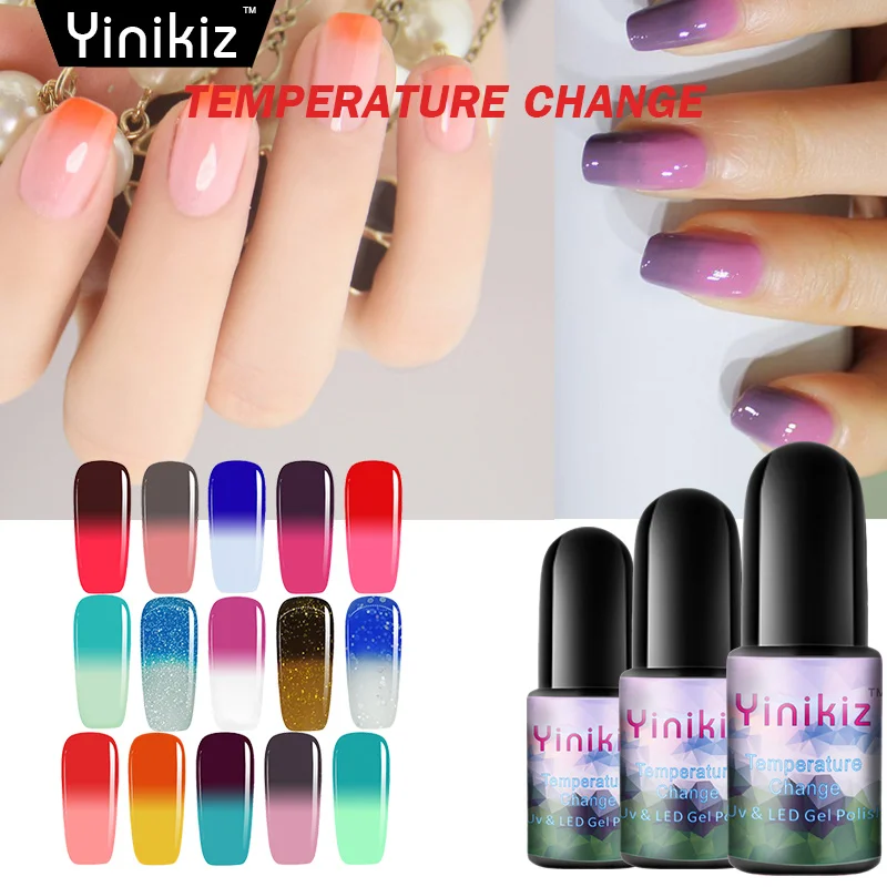 Yinikiz Thermo Nail Gel Polish Temperature Change Color UV Long Lasting Mood Change Led Gel Lacquer