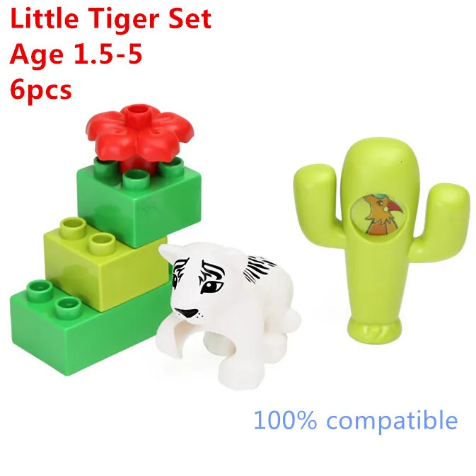 Happywill Big Building Blocks Little White Tiger Animal Blocks Compatible Quality ABS Baby Toys Gift Educational Toys baby-building-blocks