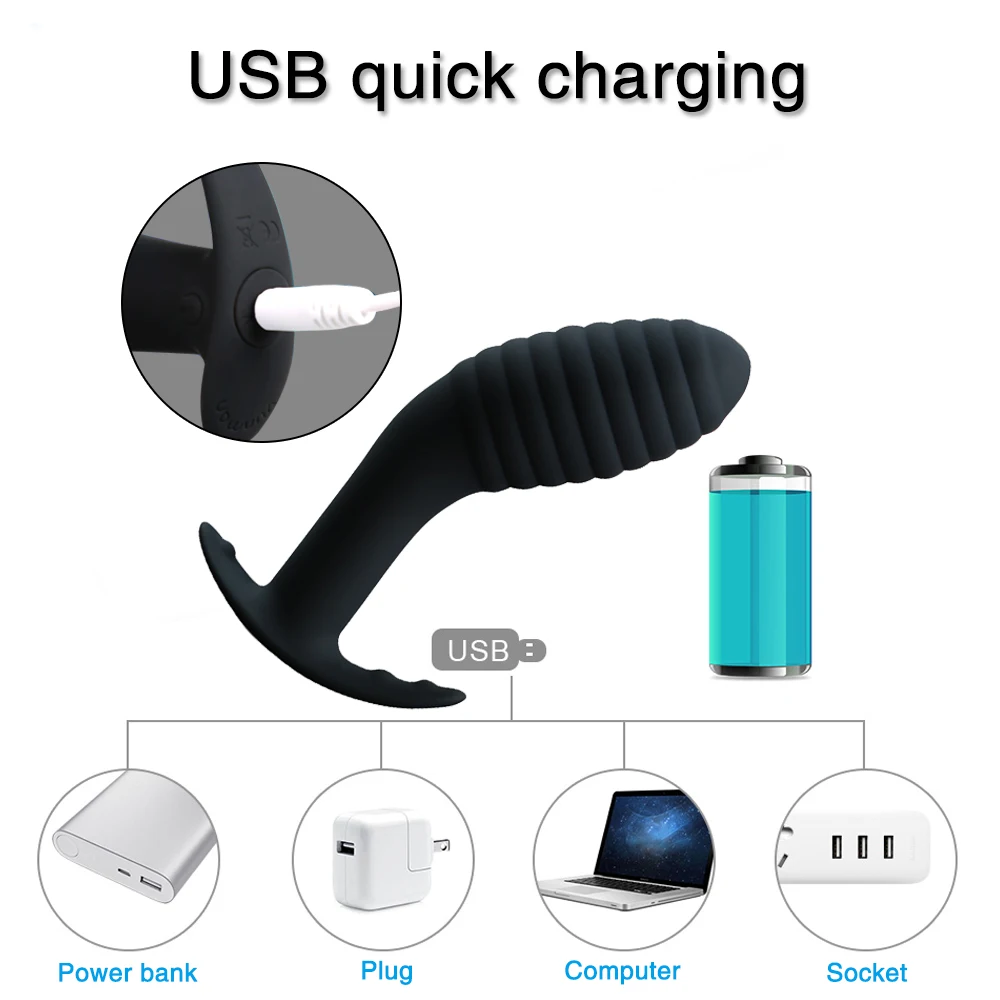 Vibrating Anal Butt Plug Adult Sex Toy For Men Prostate Massage Medical Silicone Anal Dildo Vibrator For Women Vagina Stimulator (9)