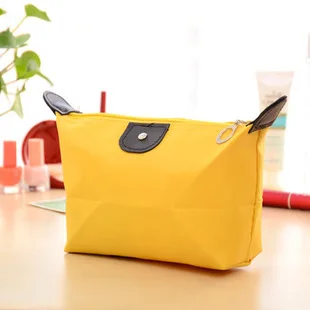 QIAQU, карамельный цвет, 13 цветов на выбор, Женская дорожная нейлоновая сумка для косметики, водонепроницаемая вместительная сумка, косметичка, сумка для хранения косметики, Органайзер - Цвет: yellow