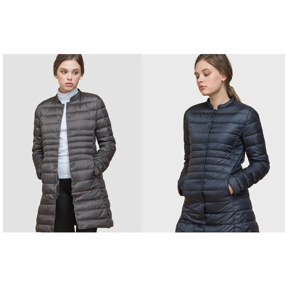 ZOGAA, женское весеннее теплое пальто с подкладкой, ультра-светильник, Женская куртка на утином пуху, длинное пальто, тонкие женские куртки, портативная куртка