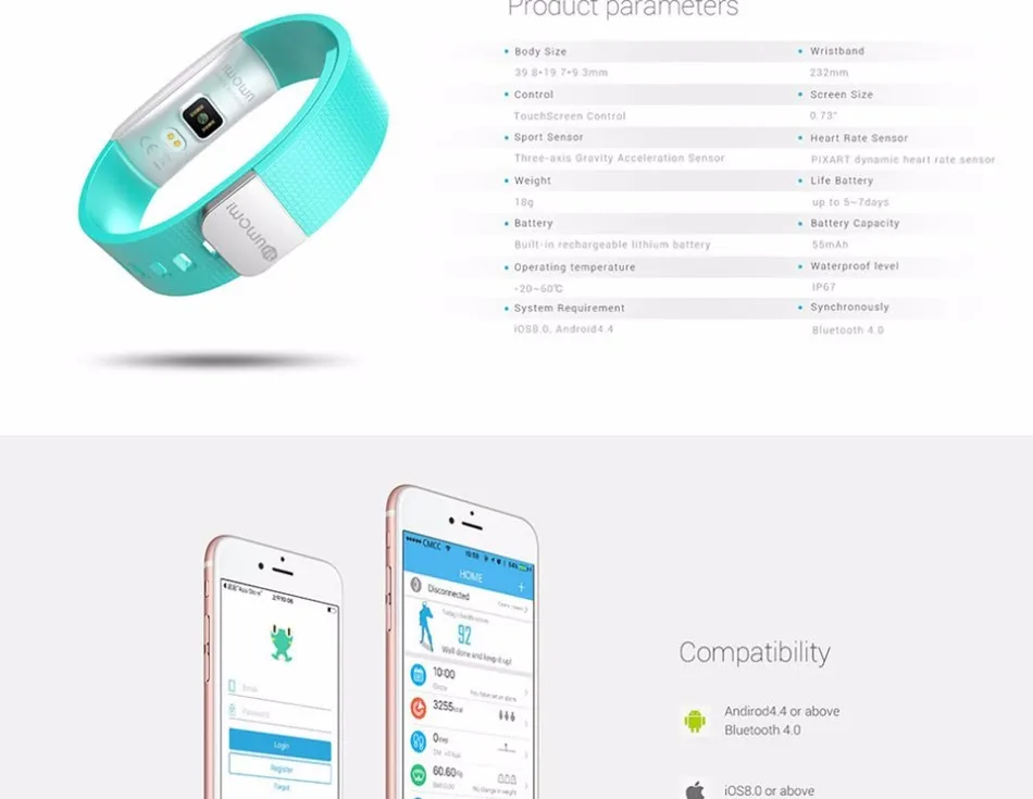 Оригинальный iwown I6 pro монитор сердечного ритма умный браслет с Bluetooth 4 0 Smartband сна