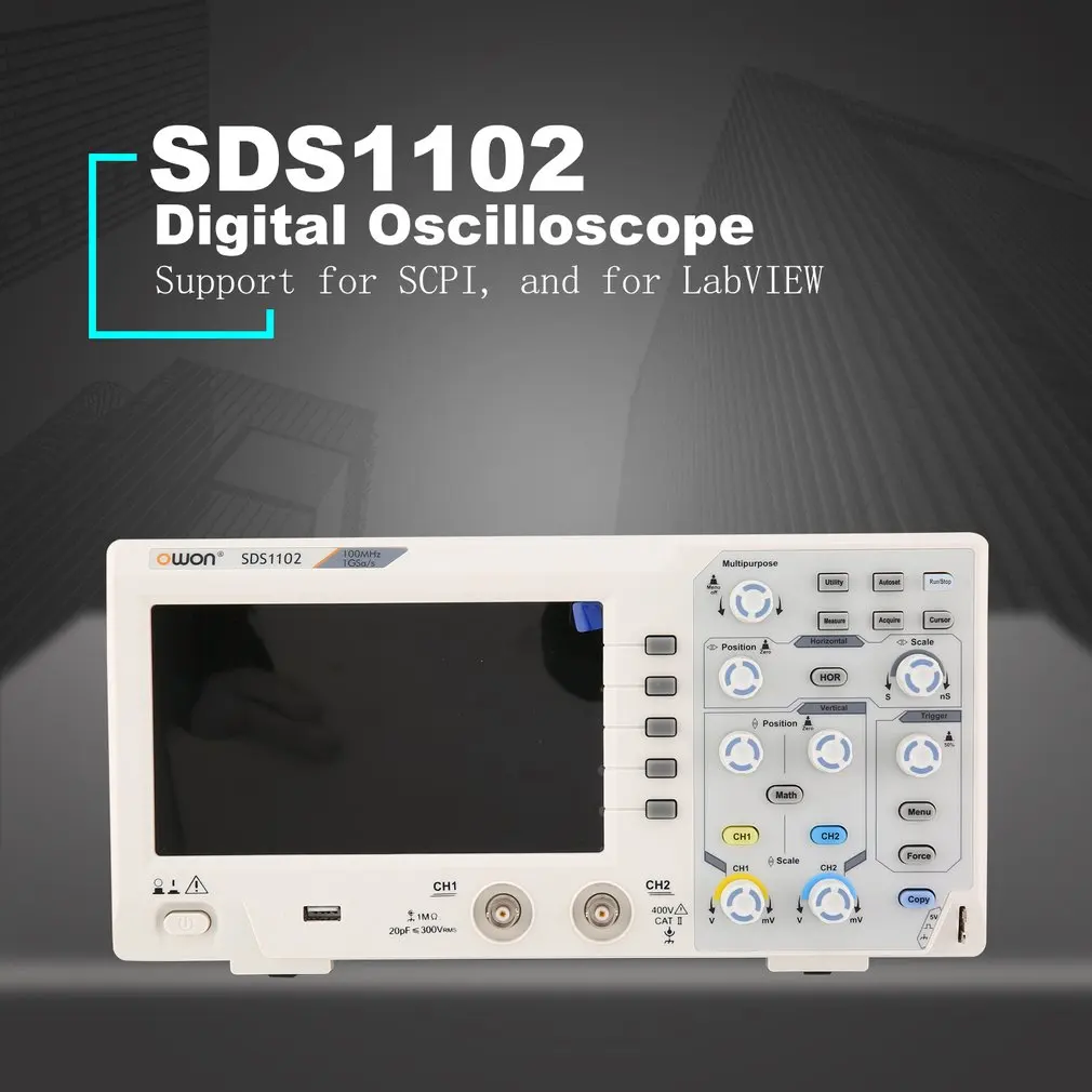 OWON SDS1102 двойной канал ЖК дисплей супер тип экономии цифровой запоминающий