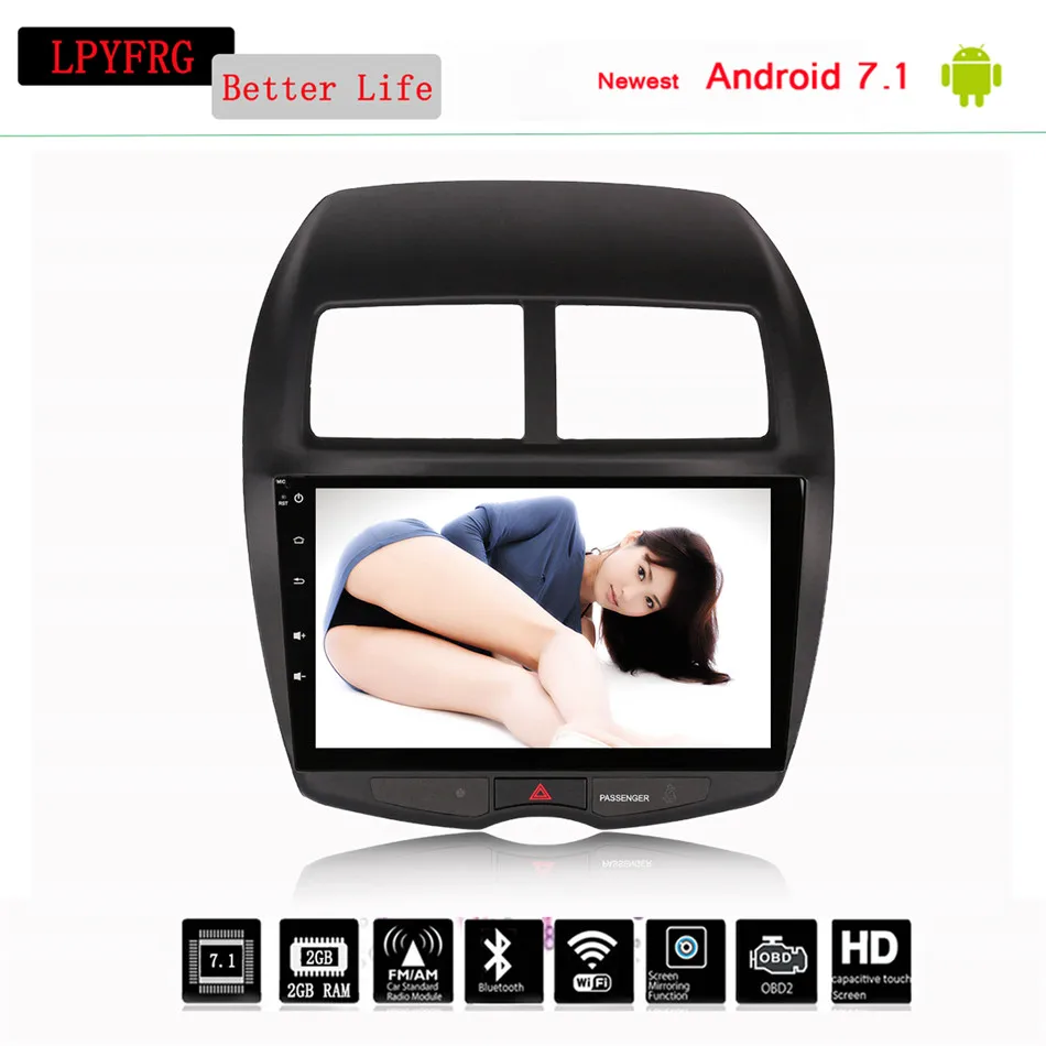 Clearance 10.1" Octa Core Android 9.0 4+64G For Mitsubishi ASX Car DVD Player GPS Navigation Radio Audio BT Steering Wheel control Wifi 4G 2