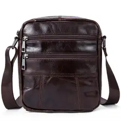 Известный Мужская сумка Малый из натуральной кожи дизайнерские человек сумка из телячьей кожи на молнии плеча Crossbody сумки для мужская сумка