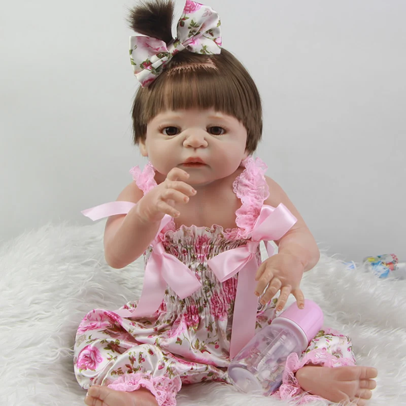 √Newest 2017 Lifelike Reborn Girl ᐂ Babies Babies 23 Inch Full ③ Silicone Silicone Vinyl Newborn