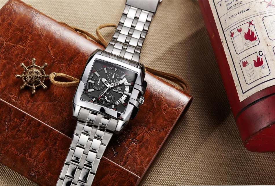 MEGIR кварцевые часы для мужчин нержавеющая сталь хронограф Дата часы для мужчин s часы лучший бренд класса люкс спортивные наручные часы relogio masculino