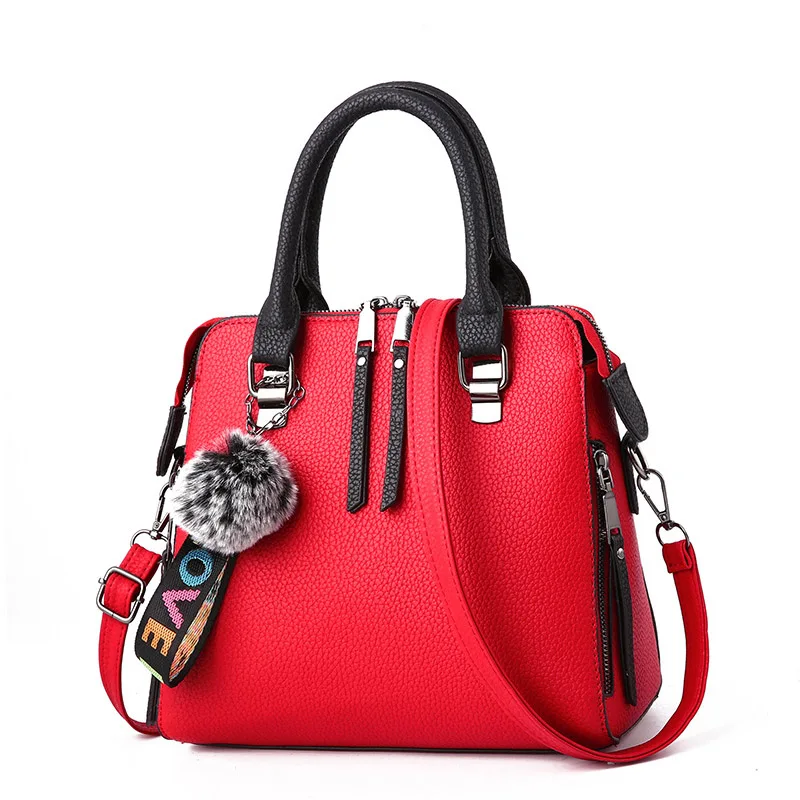 SMOOZA женская сумка-мессенджер из искусственной кожи Женская сумочка с клапаном через плечо одноцветные сумки для женщин - Цвет: Красный
