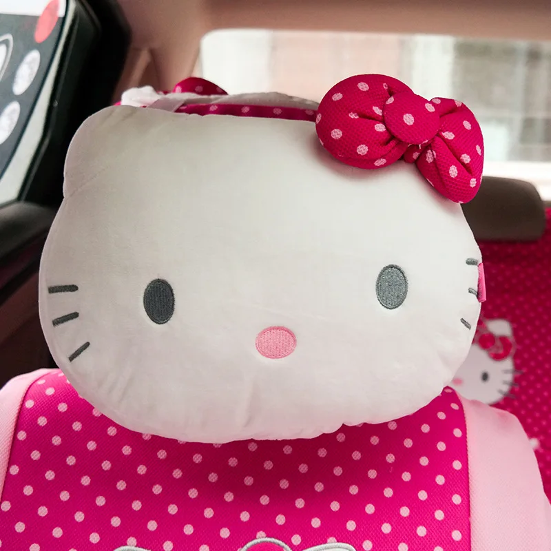 Розовый hello kitty Автомобильный подголовник Подушка Мягкий мультфильм авто