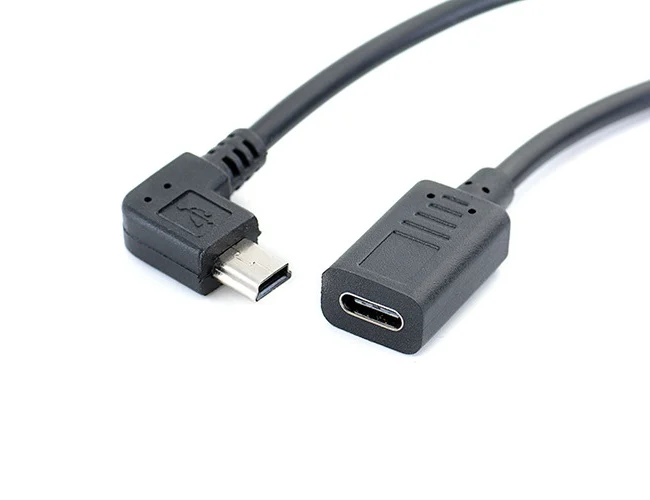 

Mini USB Male to USB Type C Data Sync and Charging Cable Extension Cable