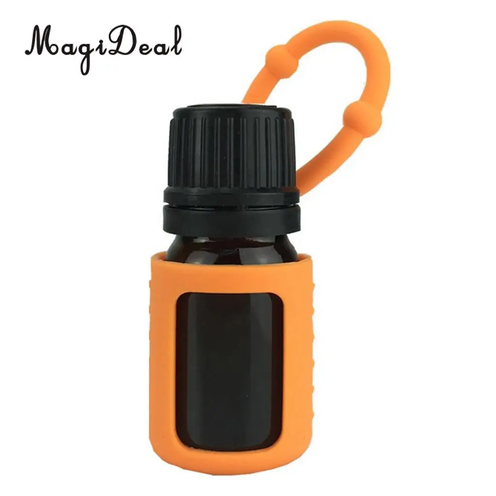 5ml Silicone Essential Oils Roller Bottle Holder Protective Sleeve Carrying Storage Case Cover for Travel Keychain Car Purse Bag