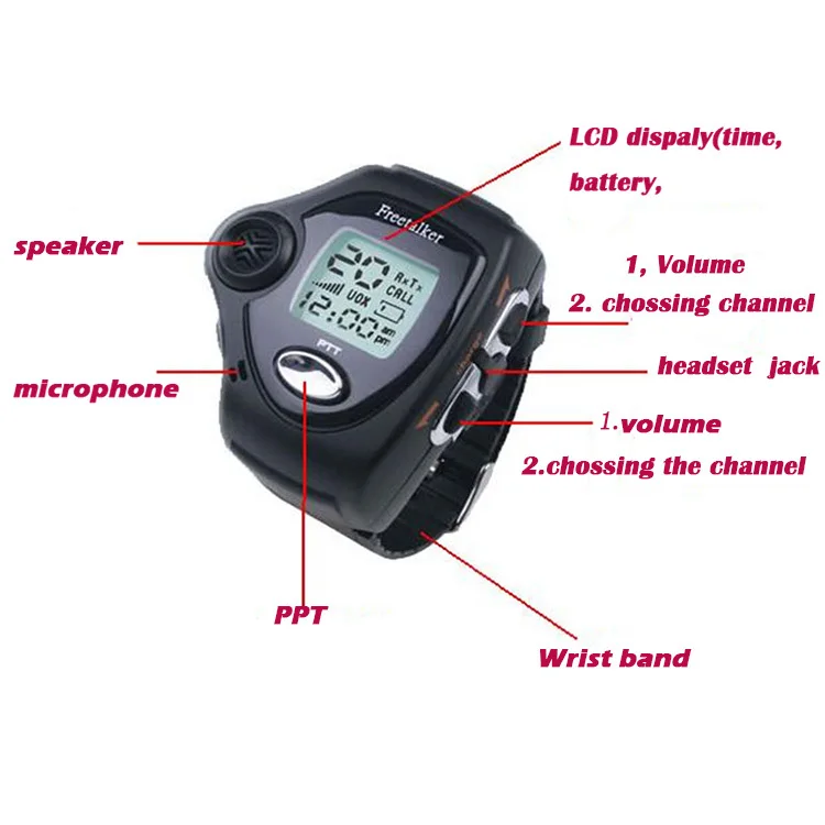 1 пара наручных часов цифровые наручные часы Freetalker RD 820 Walkie Talkie Ham Radio Interphone 2 Way с