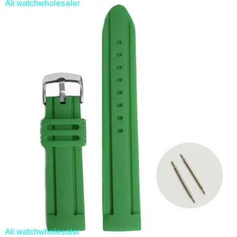 22mm Forrest Green Silicone Jelly Rubber Lady Men Watch Band Straps WB1072N22JB