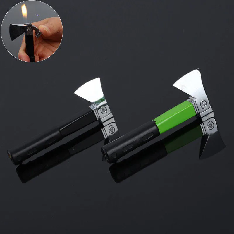 

Creative Axe Shape Cigarette Torch Windproof Lighter Refillable Butane Gas Petrol Lighter Key Chain Jet Kerosene Oil Lighters