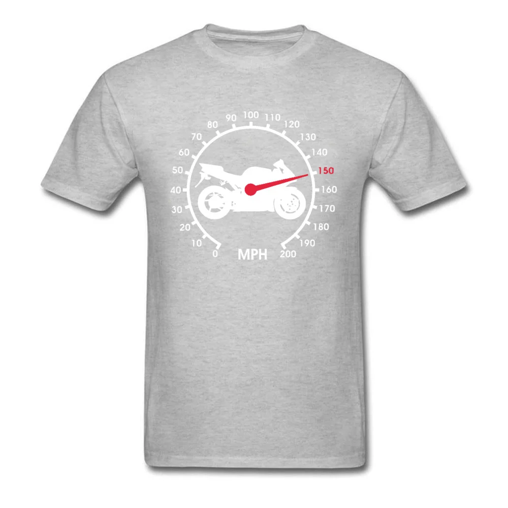 Printed whiteMotorcycle-Gears-Speedometer-Biker Crew Neck T Shirts Summer T Shirt Short Sleeve for Men New Coming Cotton Tshirts whiteMotorcycle-Gears-Speedometer-Biker grey