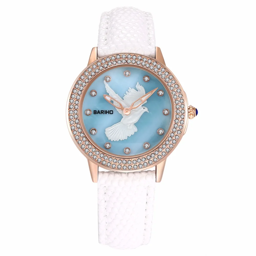 

Quartz Women Watches Fashion Waterproof Watch Leather Casual Dress Wristwatches Round Watch Relojes Mujer White WHHB003-3