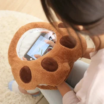 

Plush Animals Design Bear Cat Toy For Kids Stuffed Hand Warmer Girls Warm Handbags Pad Kawaii Kids Toys For Gifts Phone Bag Toy