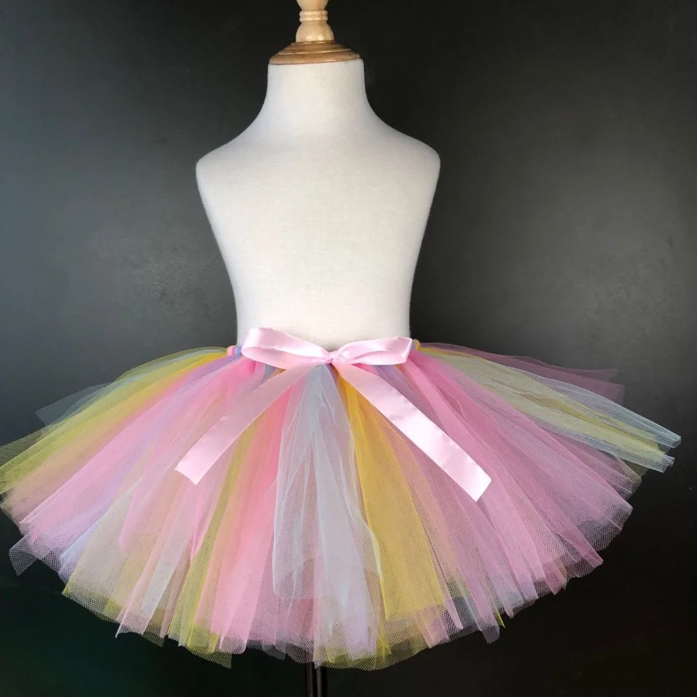 

Cute Girls Pastel Tutu Skirts Baby Unicorn Flower Skirt Tulle Pettiskirt with Headband Kids Ballet Dance Tutus Costume Cloth