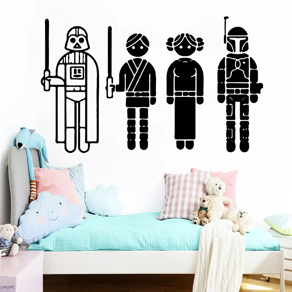 

Fun Robot Environmental Protection Vinyl Stickers For Kids Room Living Room Home Decor Decal Mural