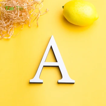 

3D White English Letters Acrylic Face Surface Self-sticking Wall Sticker Holiday party Home Decor Alphabet Poster DIY Art Mural